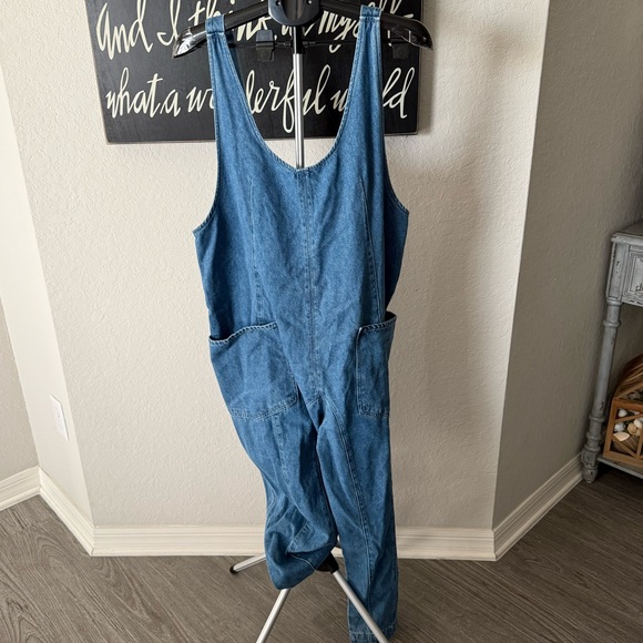 Ces Femme Blue Denim Jumpsuit NWOT - Picture 1 of 12